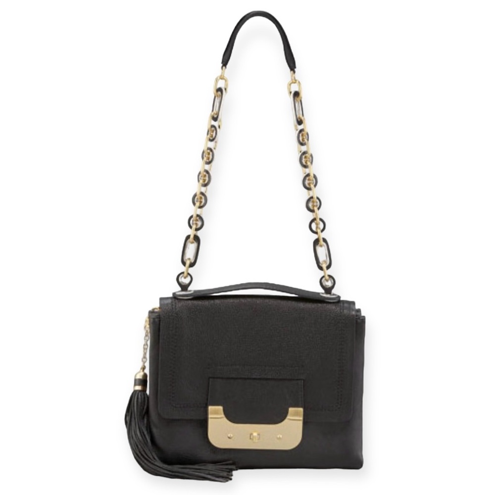 Diane Von Fürstenberg DVF Black Leather Harper Connect Shoulder Crossbody Purse